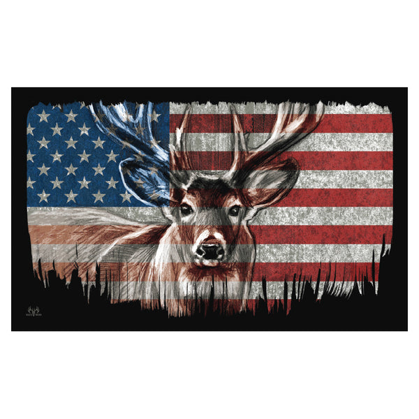 FLAG-USA FLAG W/BUCK