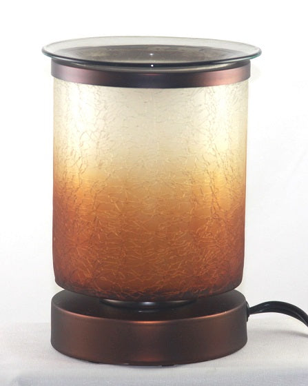 Brown Crackle Glass Electric Oil Warmer