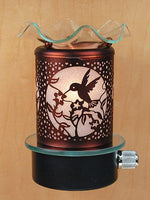 Bronze Hummingbird Wall Plug In Electric Oil Warmer WIth DImmer
