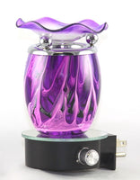Purple Oval Glass Electric Wall Plug In Oil Warmer with Dimmer
