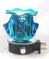 Blue Lava Glass Electric Wall Plug In Oil Warmer with Dimmer