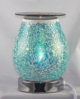 Crackle Glass Blue Electric Touch Oil Warmer