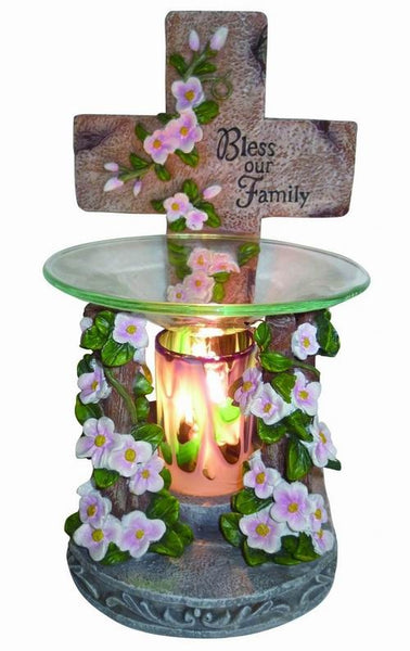 Cross Bless Our Family Oil Warmer With Dimmer