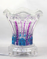 Blue / Purple Multi Color Electric Glass Oil Warmer With Dimmer