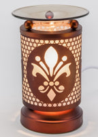 Bronze Fleur De Lis Touch Electric Oil Warmer With Dimmer