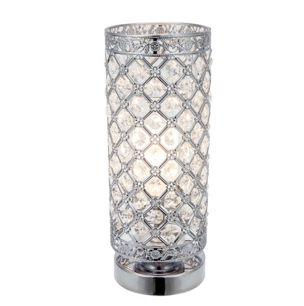 Silver Crystal Cylinder Touch Electric Oil Warmer