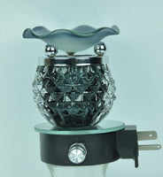 Black Glass Electric Wall Plug In Oil Warmer with Dimmer