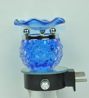 Blue Glass Electric Wall Plug In Oil Warmer with Dimmer